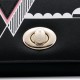 NUCELLE Krótki portfel z geometrycznym wzorem Czarny